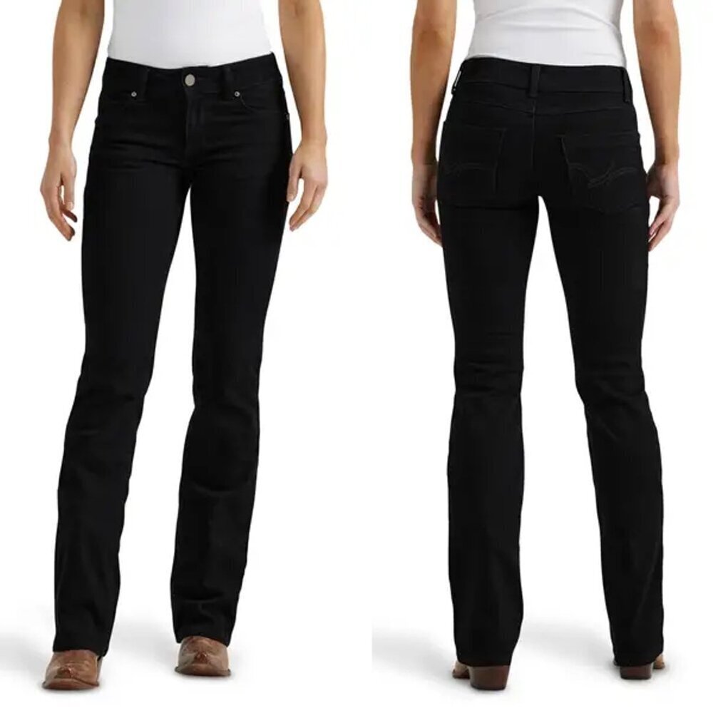 NWT New Wrangler Mid Rise Bootcut Black Jeans Size 30 x 34